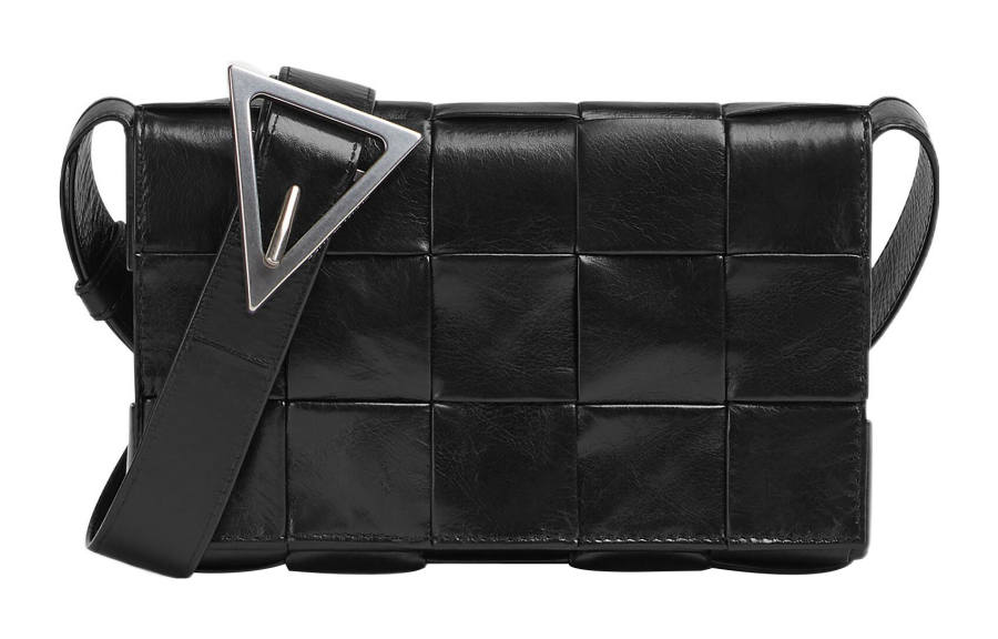 Bottega Veneta Cassette Intreccio Crossbody Bag Small Black