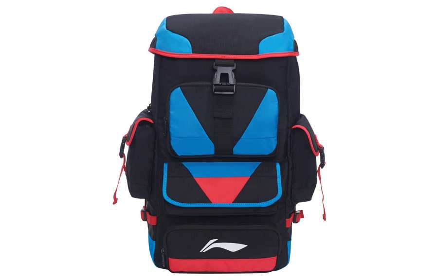 Li-Ning Li Ning Sports Basketball Collection Polyester Sports Backpack Regular Unisex Black Blue