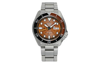 SEIKO SEIKO5 Mechanical Movement Stainless Steel Strap Watch Men's Watches Orange Watch Dial