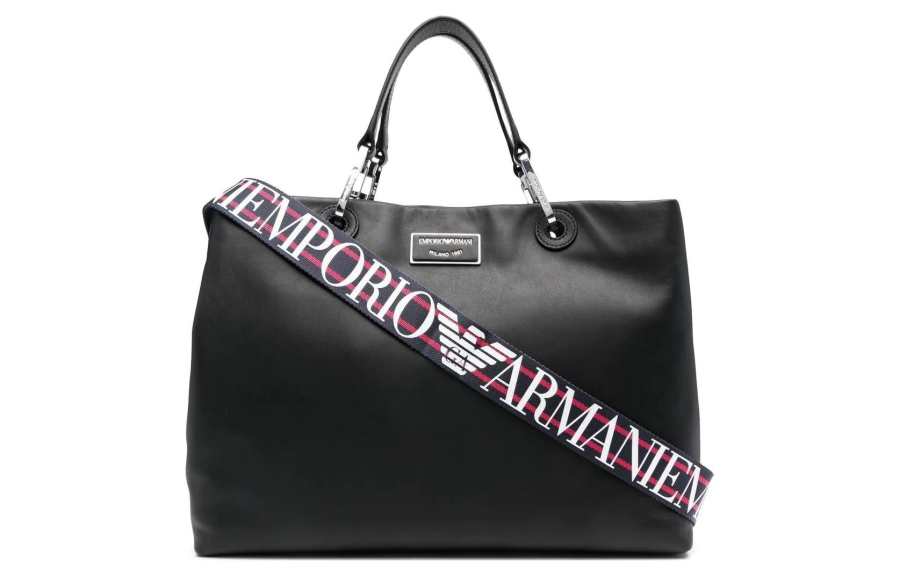 EMPORIO ARMANI Cow Leather Shoulder Bag, Crossbody Bag, Handbag Women's Black