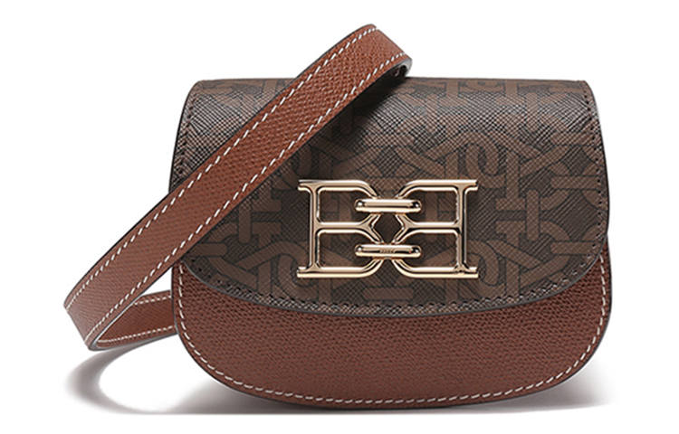 BALLY Leather Saddle Bag, Crossbody Bag, Fanny Pack Women's Brown