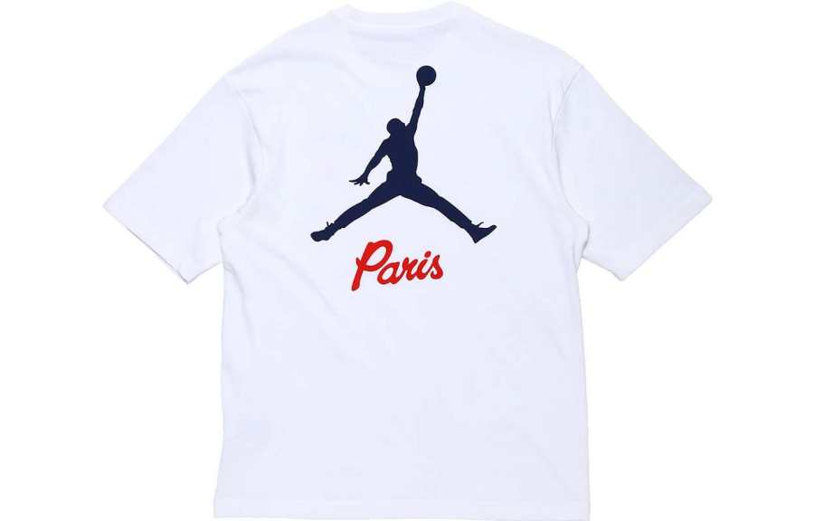 Jordan Jordan T Shirts Men's White Crew Neck Moderate Straight Fit