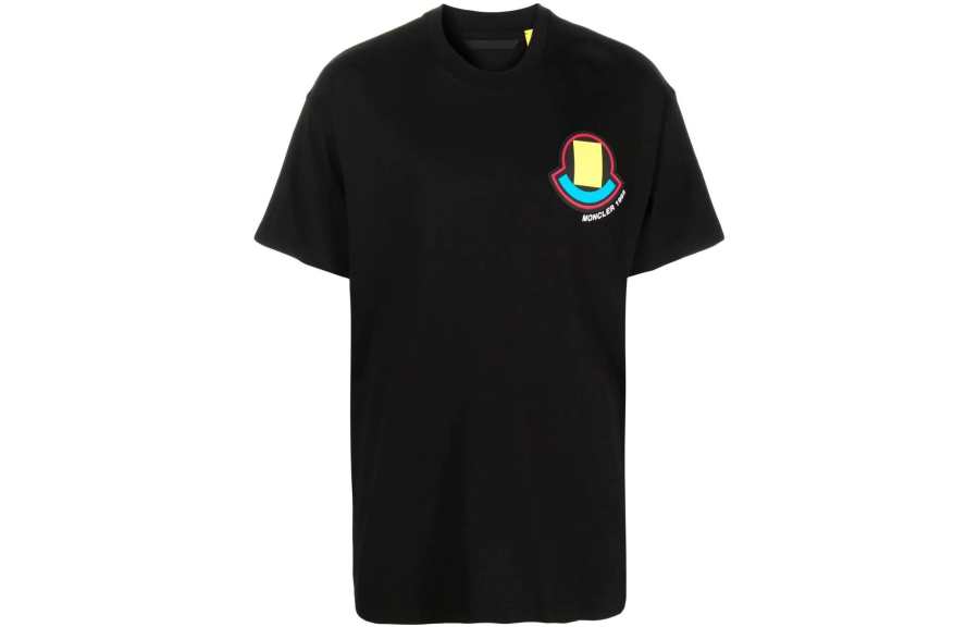 Moncler FW22 T Shirts Men's Black Crew Neck