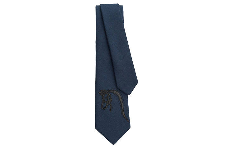 HERMES HERMES Premium Business Tie Men's Dark Blue