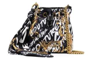 VERSACE JEANS COUTURE Fabric Bucket Bag, Shoulder Bag, Crossbody Bag Regular Women's Black
