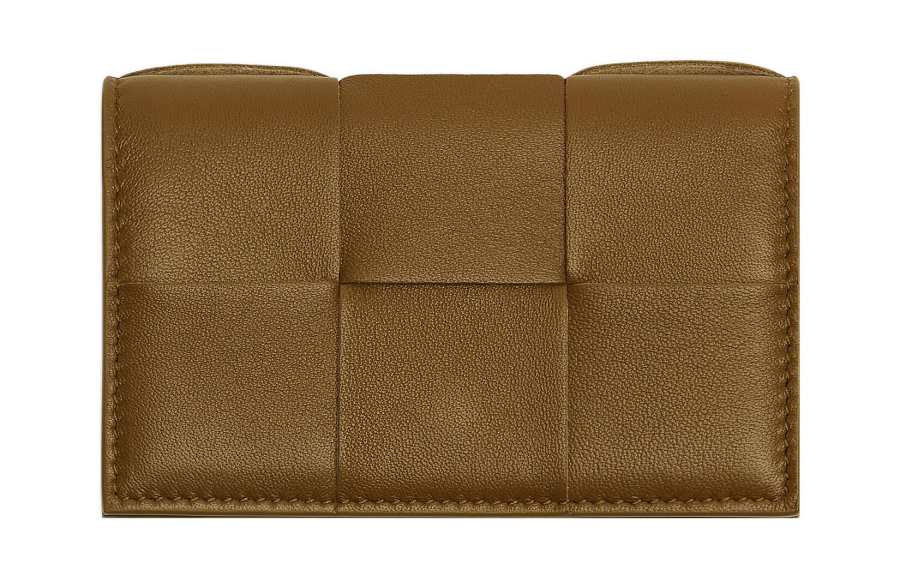 Bottega Veneta Sheepskin With Cow Leather Card Holder Women's Acorn