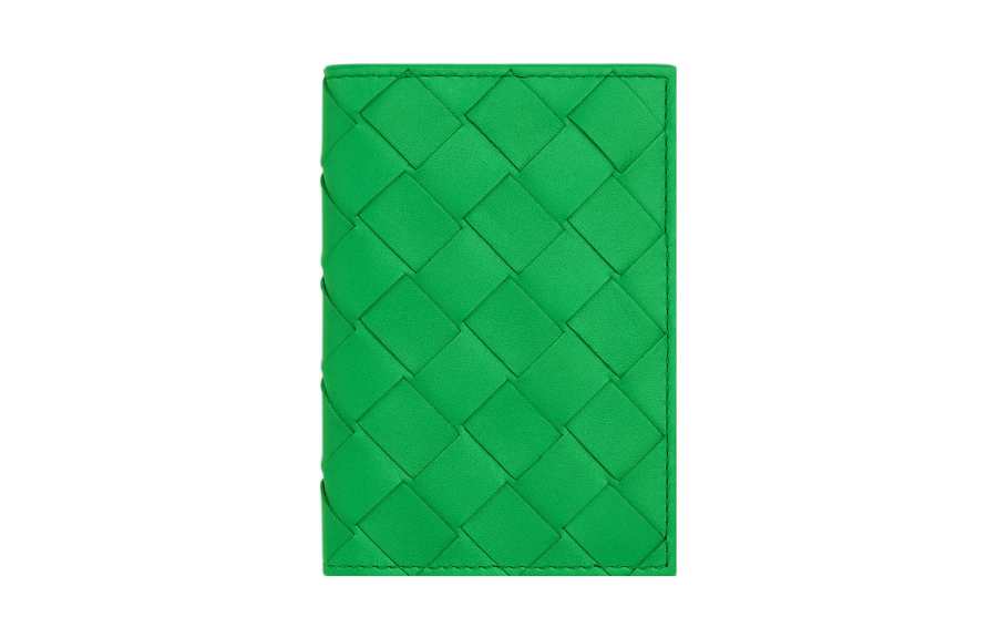 Bottega Veneta Cow Leather Card Holder, Wallet Men's Parrot Green