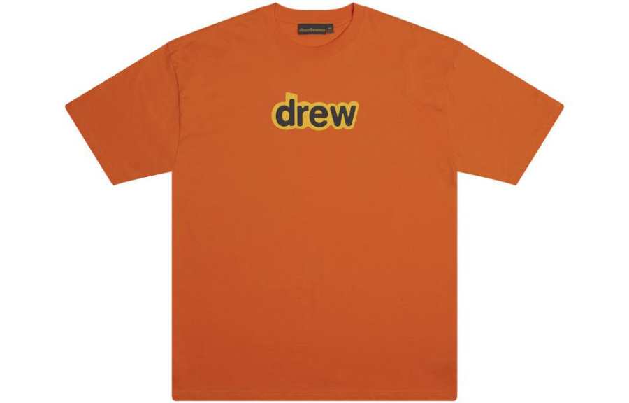 Drew house T Shirts Unisex Orange Crew Neck Moderate Straight Fit