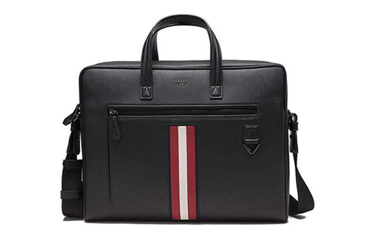 BALLY Cow Leather Briefcase, Portable Crossbody Bag, Shoulder Bag Men's Red