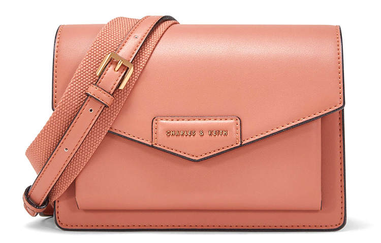 CHARLES&KEITH HERO Leather Envelope Bag, Shoulder Bag Small Women's Multicolor