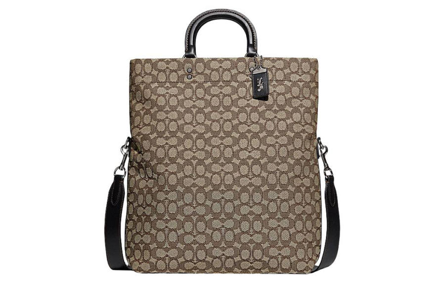 COACH Fabric Tote Bag, Shopping Bag, Handbag, Shoulder Bag, Crossbody Bag Large Men's Brown