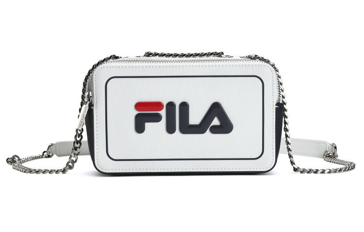 FILA PU Leather Cell Phone Pouch, Shoulder Bag, Crossbody Bag Small Women's Standard White