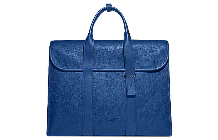 COACH Gotham Cow Leather Briefcase, Handbag, Shoulder Bag, Crossbody Bag, Briefcase Large Men's Blue