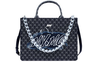 MQ Pu Tote Bag, Shopping Bag, Handbag, Shoulder Bag, Crossbody Bag Large Unisex Black/Blue