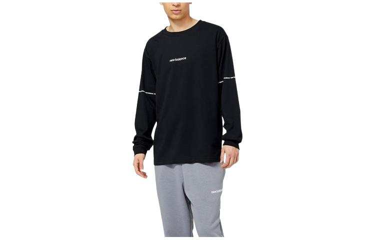New Balance New Balance T Shirts Men's Black Crew Neck Moderate Straight Fit