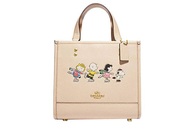 COACH X Peanuts Snoopy Collaboration Dempsey Cow Leather Tote Bag, Shopping Bag, Shoulder Bag, Crossbody Bag, Handbag