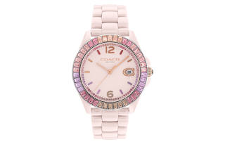 COACH GREYSON Wrist Watches Quartz Movement Ceramic Strap 37.5mm Pink Watch Dial Women's Watch