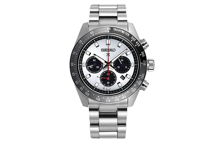 SEIKO Panda Collection PROSPEX Solar Movement Stainless Steel Strap Watch Men's Watches White Dial
