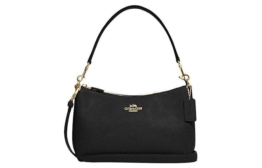 COACH Cow Leather Crossbody One Shoulder Handbag Medium Women's Black