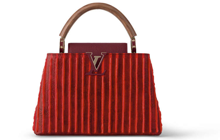 LOUIS VUITTON Capucines Cow Leather Kapsyn Shoulder Bag, Crossbody Bag, Handbag Small Women's Red