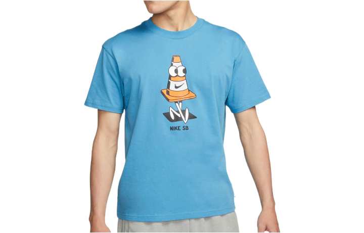 Nike Nike T Shirts Men's Blue Crew Neck Moderate Straight Fit