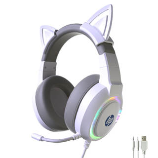 HP 8003 Cute Cat Ear Design Head mounted Passive Noise Cancellation Headphones