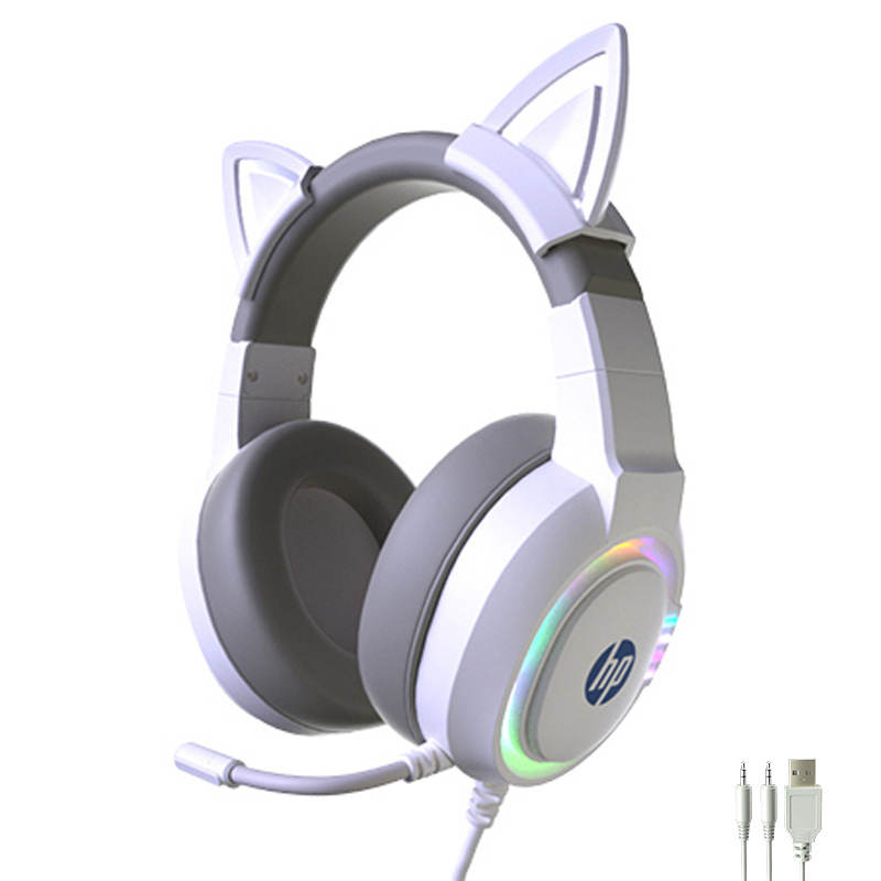 HP HP 8003 Cute Cat Ear Design Head mounted Passive Noise Cancellation Headphones
