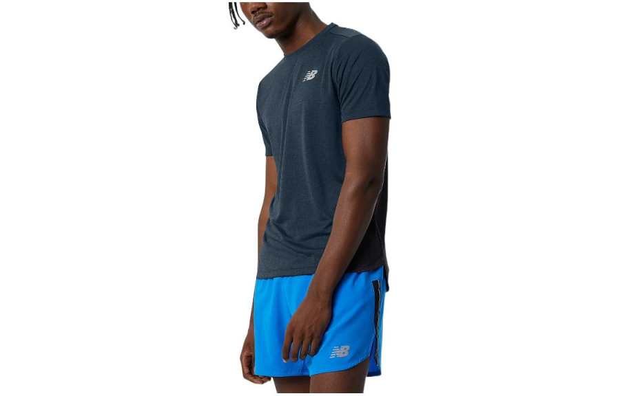 New Balance New Balance T Shirts Men's Natural Indigo Crew Neck Moderate Straight Fit