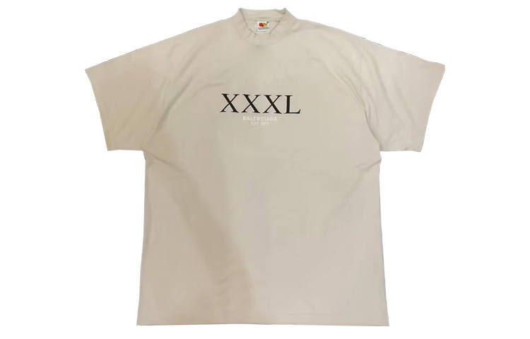Balenciaga T Shirts Unisex Ecru Crew Neck Moderate