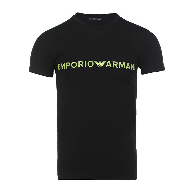 EMPORIO ARMANI T Shirts Men's Black Crew Neck Moderate Straight Fit