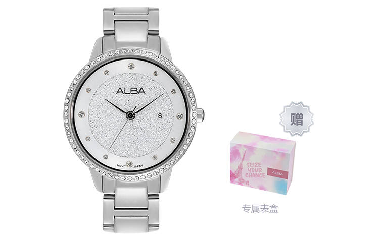 SEIKO ALBA Quartz Movement Stainless Steel Strap Watch Women's Watch Silver Dial