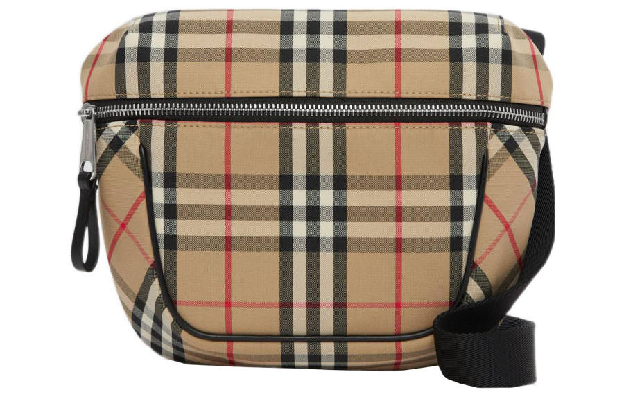 Burberry Vintage Check Bonded Cotton Archie Crossbody Beige