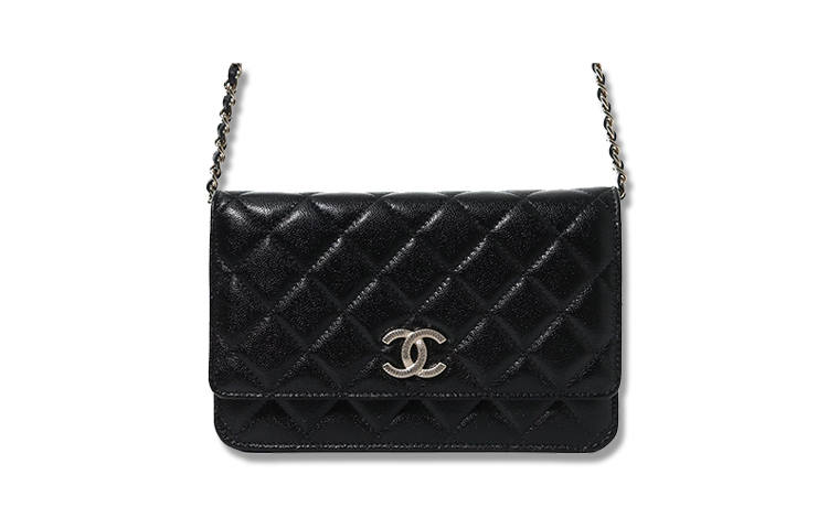 CHANEL Calfskin Flap Bag, Shoulder Bag, Crossbody Bag, Wallet Women's Black