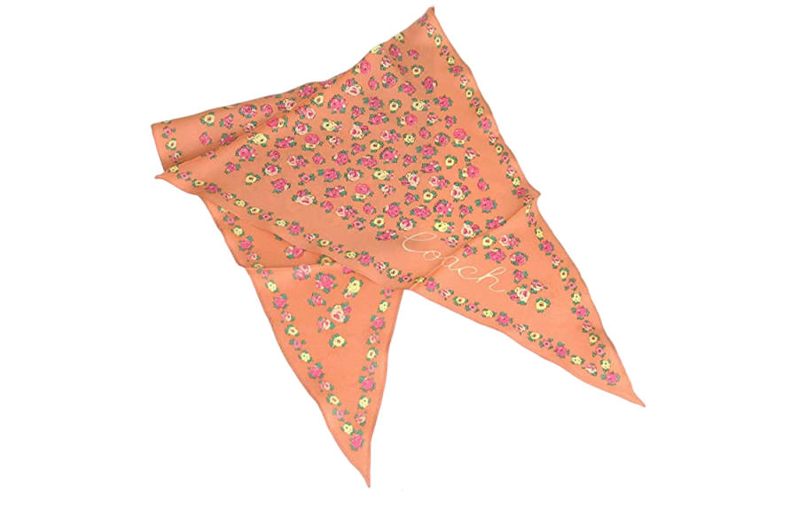 COACH COACH Silk Scarf Women's Orange
