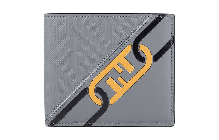 FENDI Cow Leather Wallet Men's Gray