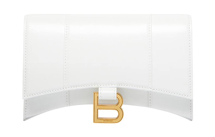Balenciaga Hourglass Calfskin Hourglass Bag, Shoulder Bag, Crossbody Bag, Wallet Women's White