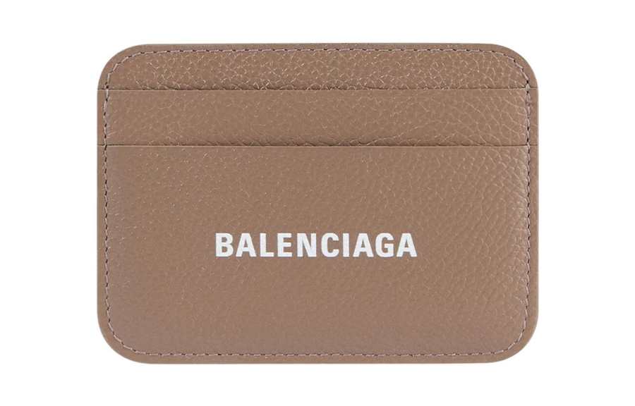 Balenciaga Cash Grain Calfskin Card Holder Card Holder Women's Brown
