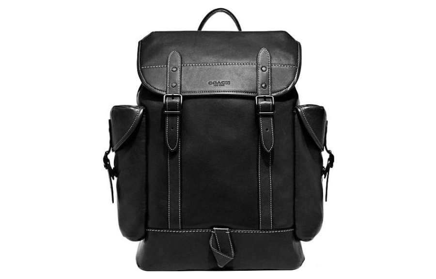 COACH COACH Hitch Cow Leather Backpack Large Men's Black