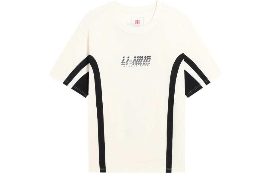 Li-Ning Li Ning China Li Ning T Shirts Men's Ecru Crew Neck Moderate Other
