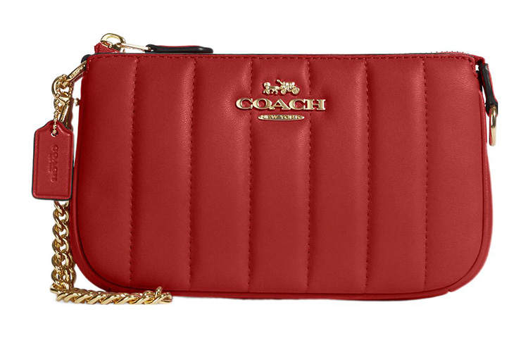 COACH Nolita Leather One Shoulder Handbag Small Women's Red