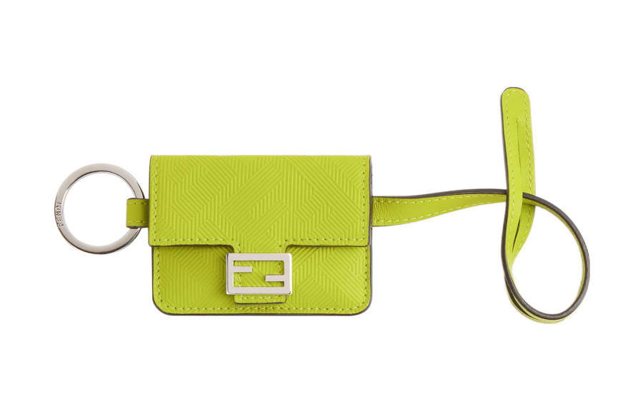 FENDI Baguette Calfskin Coin Purse Men's Sprout Green