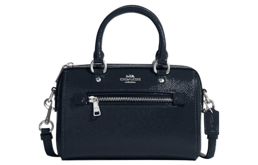 COACH Rowan Patent Leather With Leather Handbag, Shoulder Bag, Crossbody Bag Small Women's Marine Blue