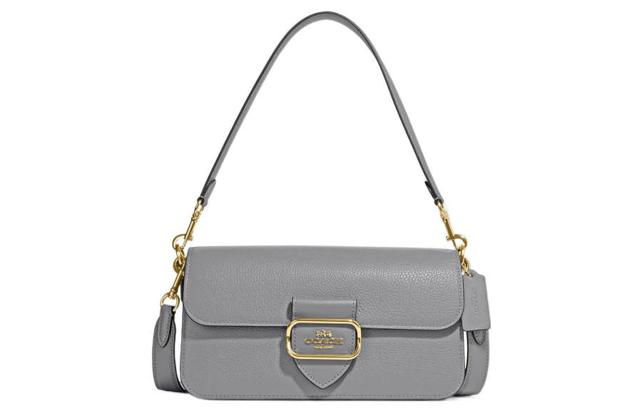 COACH Morgan Grain Leather, Suede Crossbody Bag, Shoulder Bag Women's Gray