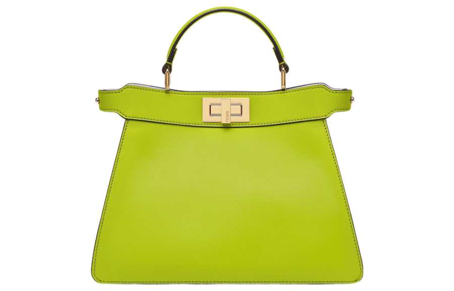 FENDI Peekaboo ISeeU Cow Leather Shoulder Bag, Crossbody Bag, Handbag Small Women's Sprout Green Color