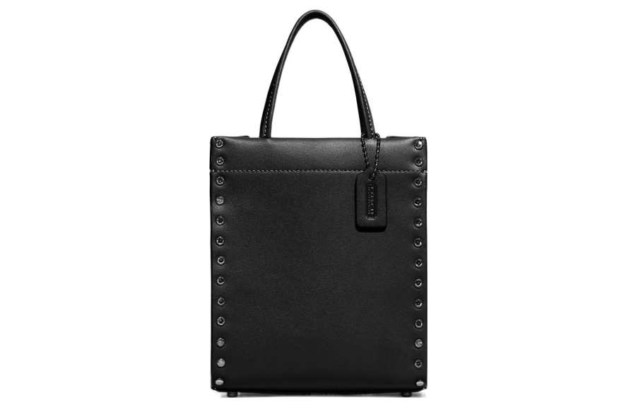 COACH Cashin Leather Shoulder Bag, Crossbody Bag, Handbag Mini Women's Black