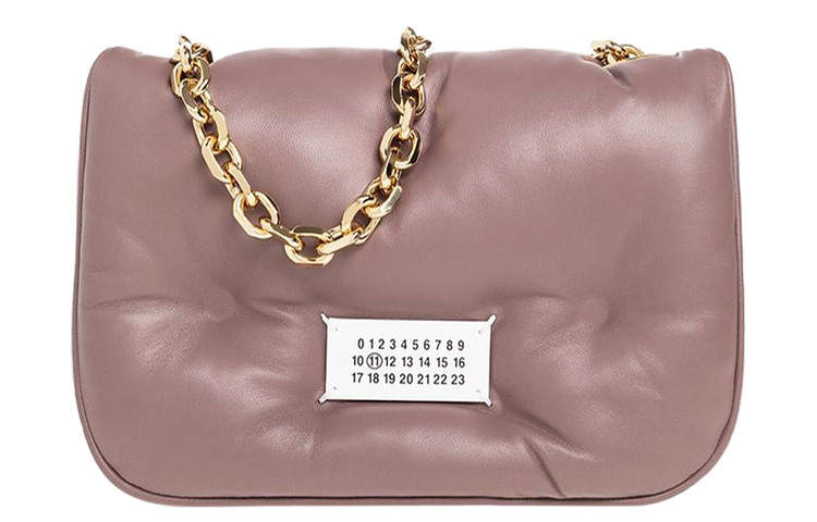 Maison Margiela Goat Leather Crossbody Bag, Shoulder Bag Women's Dark Pink