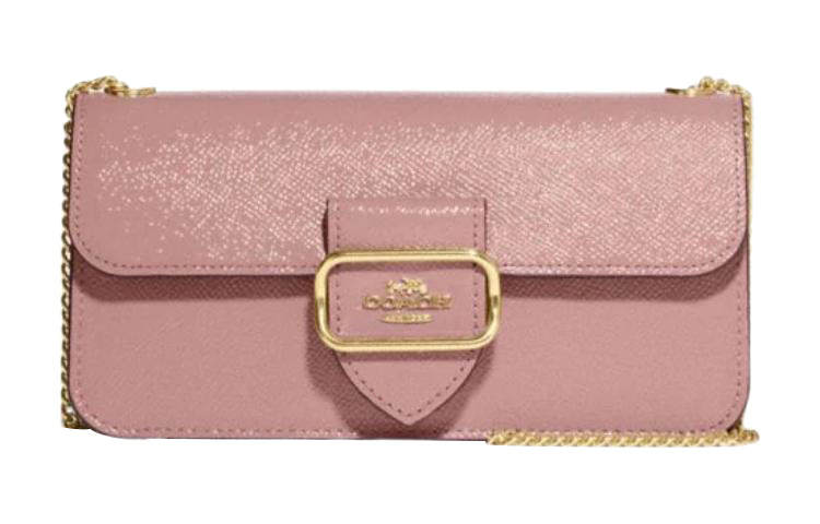 COACH Morgan Leather Shoulder Bag, Crossbody Bag Small Women's Pink
