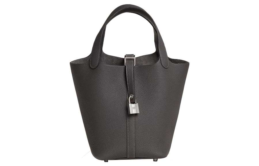 HERMES Picotin Lock Maurice Bullock Leather Basket Bag, Bucket Bag, Handbag 18 Women's 88 Graphite