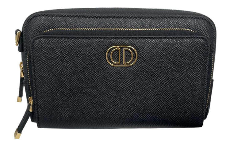 DIOR Caro Cow Leather Camera Bag, Handheld Shoulder Bag, Crossbody Bag Small Unisex Black