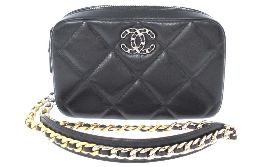 CHANEL 19Bag Lambskin Camera Bag, Crossbody Bag, Shoulder Bag Women's Black